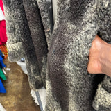 Coat, V11,  Vintage Curly Lambs Wool Fur Jacket, Coat Women’s 12 14, Gray, 1970s Retro Glamour