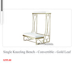 Kneelers, SAC, Pair of Kneeling Bench/Wedding, Gold Leaf Color, Padded