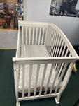 Crib, V59, White Wooden Crib With Sealy Two Stage Crib Mattress