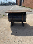 Table, S12, Vintage Barrel Accent Small Side Table