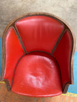 Chair, SAC, Rich Pumpkin Leather, English Tub Chair