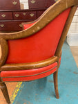 Chair, SAC, Rich Pumpkin Leather, English Tub Chair