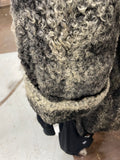 Coat, V11,  Vintage Curly Lambs Wool Fur Jacket, Coat Women’s 12 14, Gray, 1970s Retro Glamour