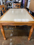 Table Set, B75, Solid Wood & Ceramic Tile Top & 3 Chairs