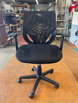 Chair, SAB, Black Mesh, Armed,Rolling Office Chair