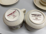 Coffee Cup Set, B71, Temper-ware Lenox Sprite Brushwork Beige Plates